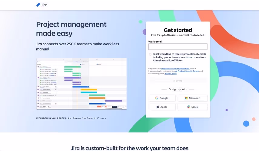 Landingpage Project Management Tool